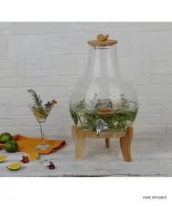 کلمن شیشه ای در چوبی 7 لیتری مدل آیکیا