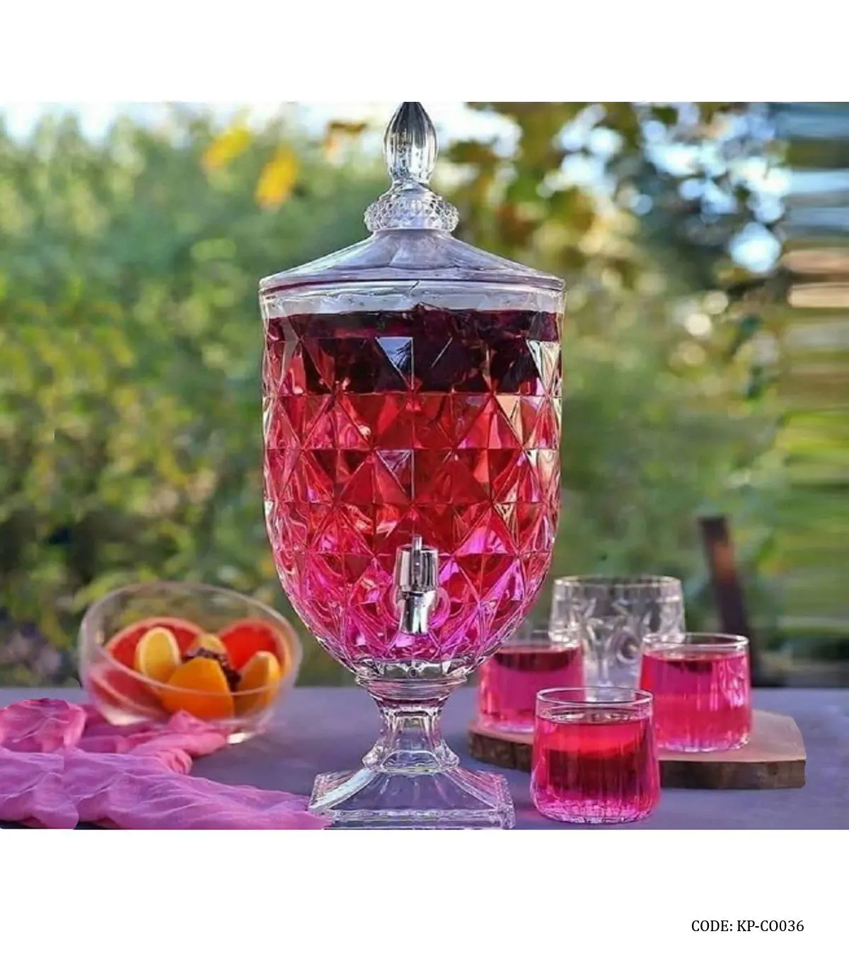 کلمن شیشه ای پایه دار 5 لیتری مدل میلینیوم