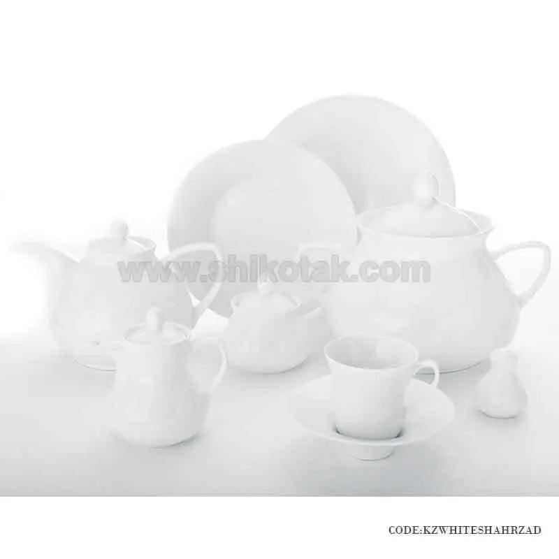 سرویس چینی زیبای ایرانی زرین 12 نفره سفید