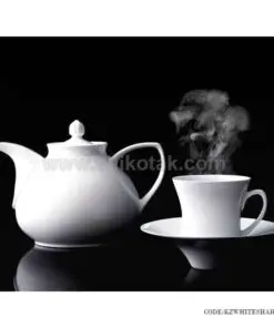 سرویس چای خوری جدید 6 نفره زرین طرح سفید