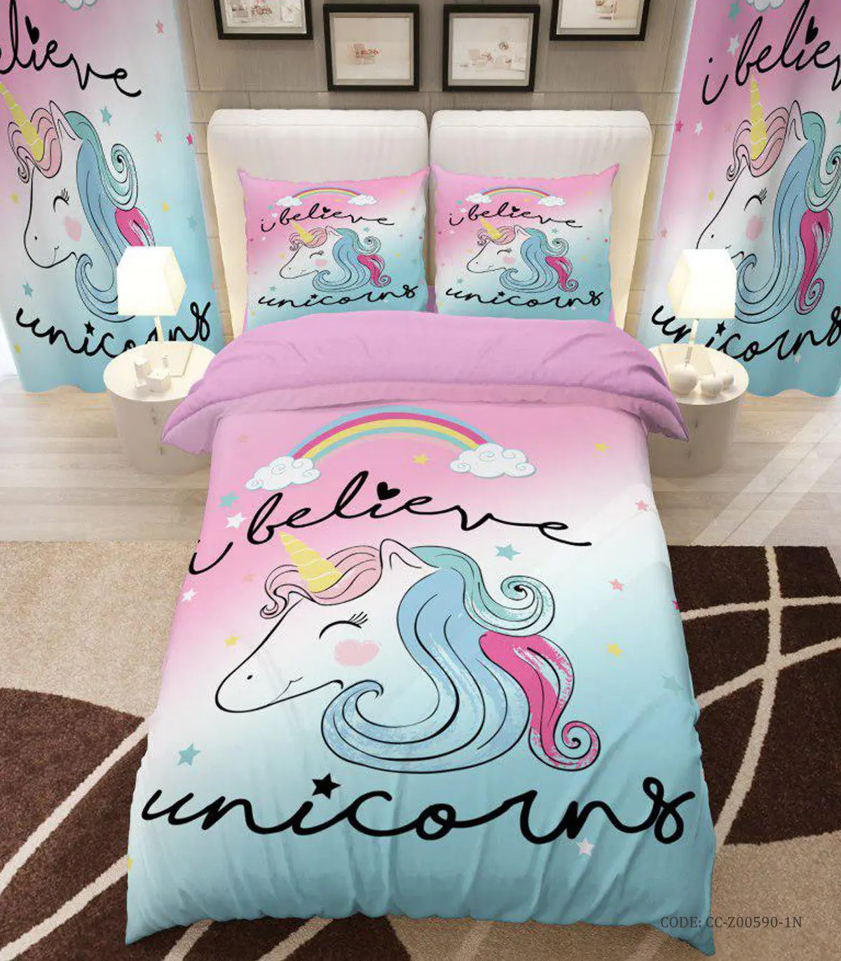 سرویس روتختی دخترانه یک نفره مدل UNICORN