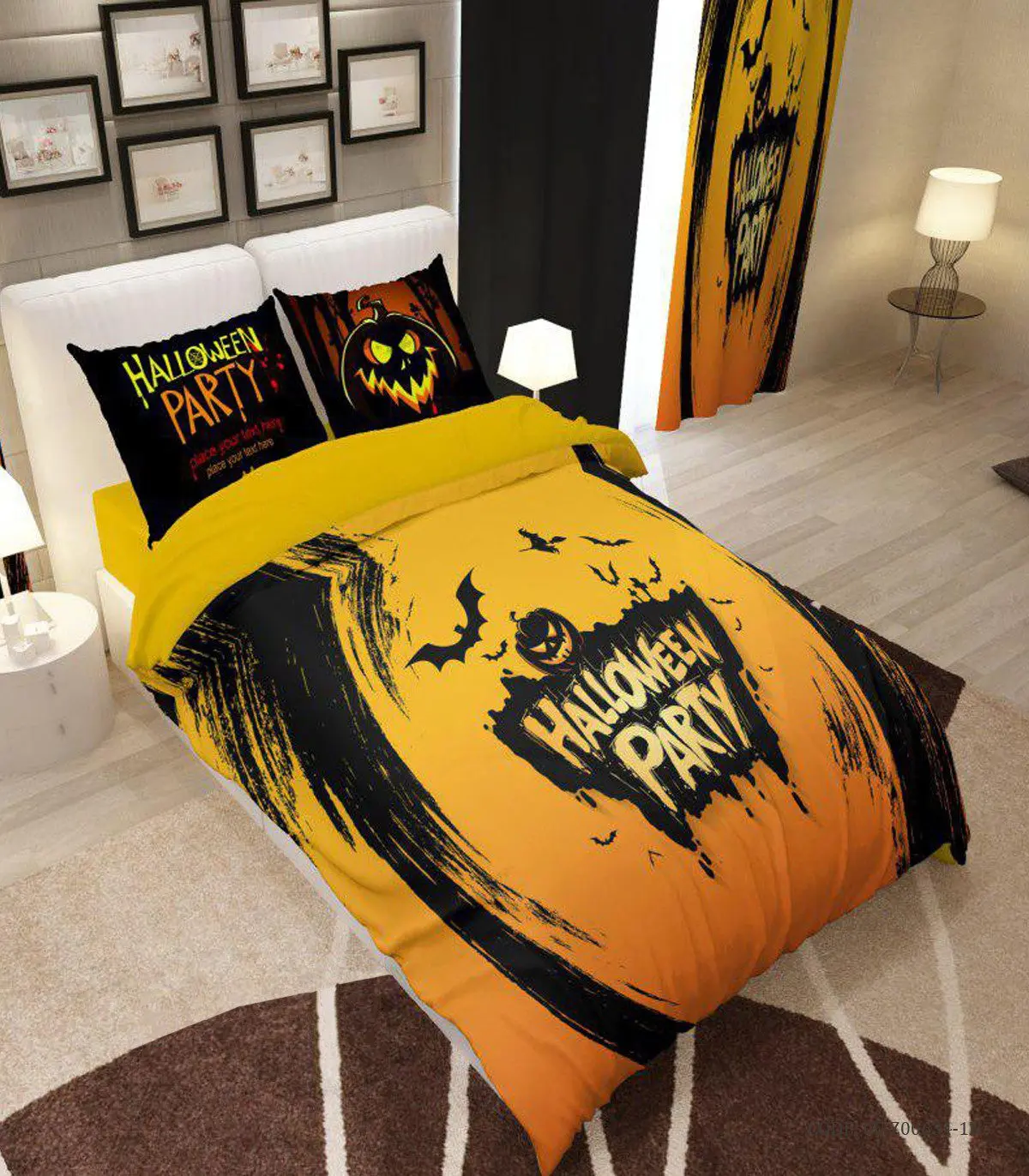 ست روتختی و ملحفه کشدار یک نفره مدل HALLOWEEN