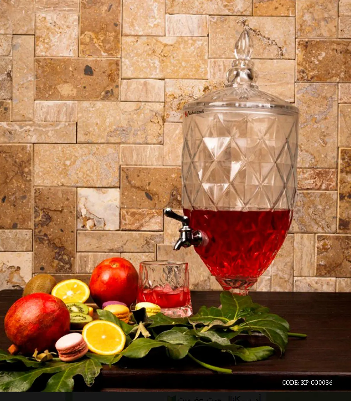 کلمن شیشه ای پایه دار 5 لیتری مدل میلینیوم