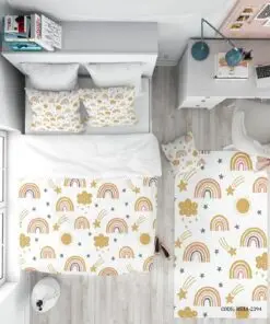 روتختی دخترانه و پسرانه 4 تکه مدل Cute Rainbow