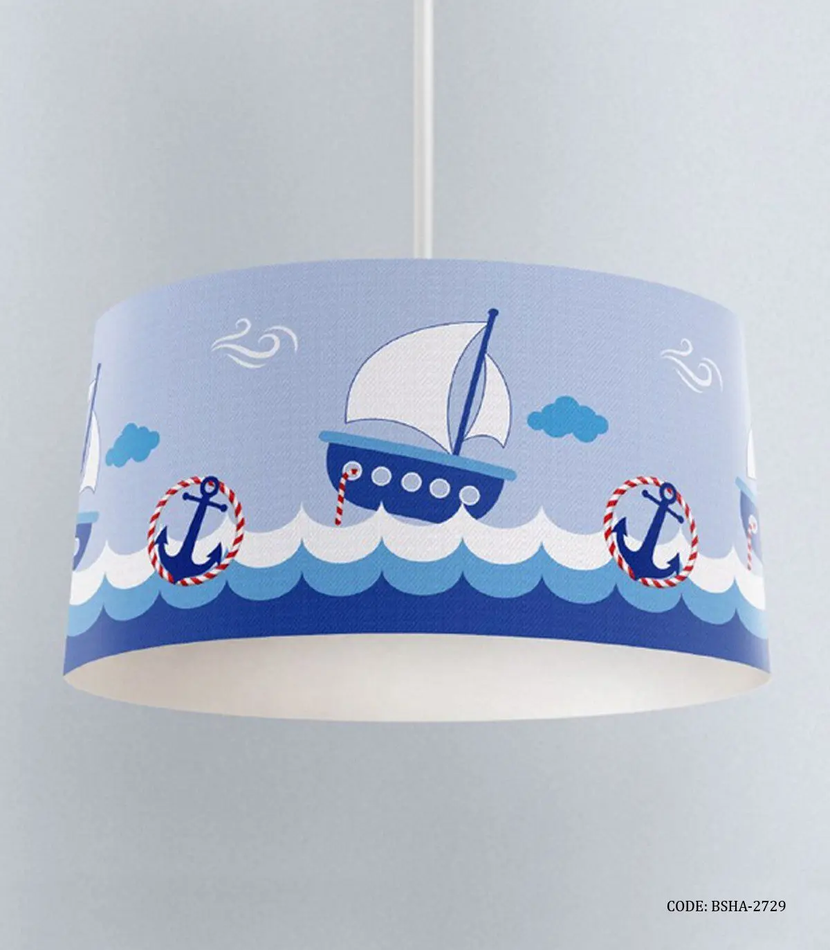 لوستر اتاق کودک پسر طرح قایق و لنگر مدل Blue Boat