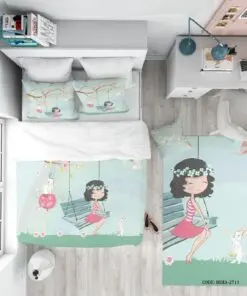 روتختی دخترانه 4 تکه لحاف دوختدار مدل Spring Girl