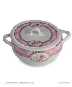 ظرف سوپ خوری گرد گل سرخی