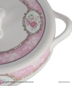 ظرف سوپ خوری گرد گل سرخی