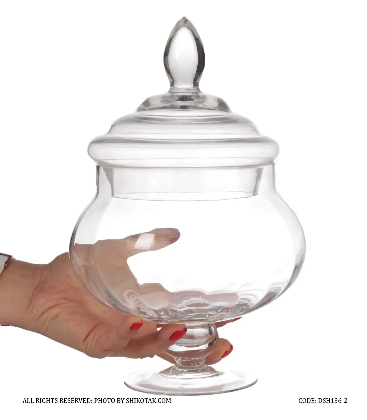 کندی باکس شیشه ای گرد پایه دار سری 2-136
