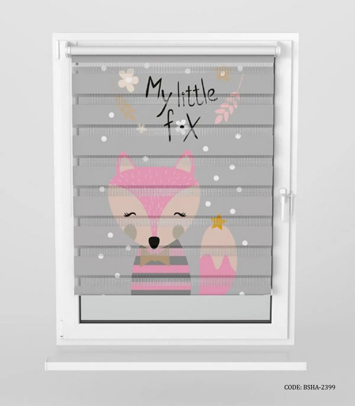 پرده زبرا اتاق کودک دخترانه طرح روباه مدل My Little Fox