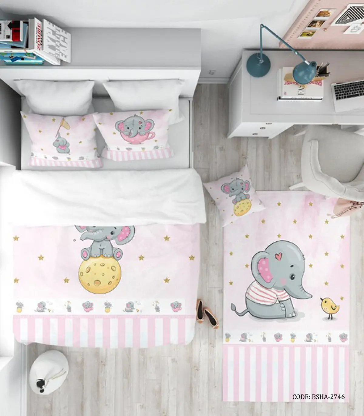 روتختی کودک دخترانه طرح فیل مدل Little Elephant
