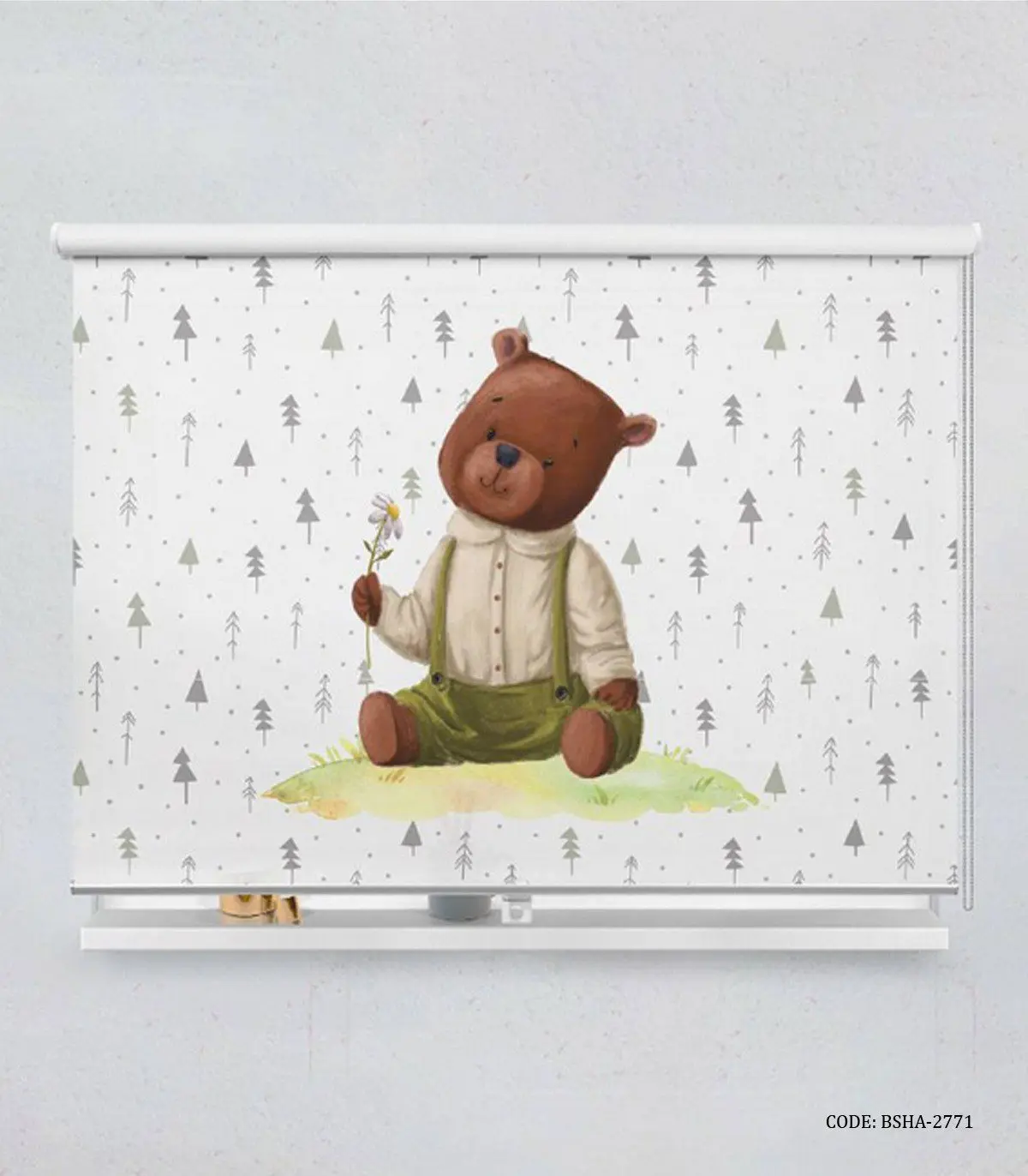 پرده شید اتاق کودک پسرانه طرح خرس مدل Smart Bear