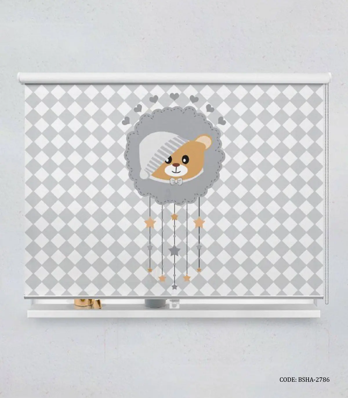 پرده شید اتاق کودک پسرانه طرح خرس مدل Baby Bear