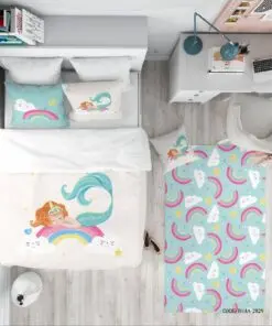 روتختی کودک دخترانه 4 تکه طرح پری دریایی مدل Mermaid