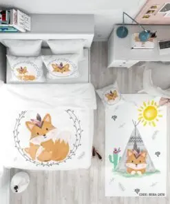 روتختی کودک دخترانه 4 تکه طرح روباه مدل Cute Fox