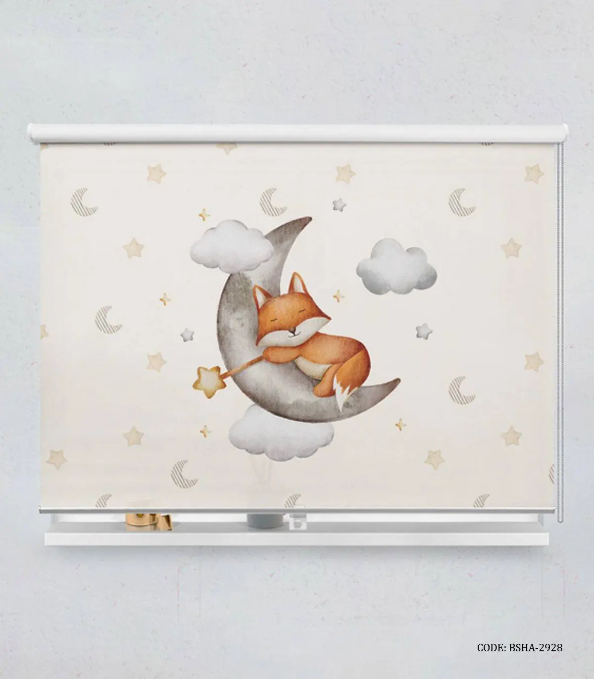 پرده شید اتاق کودک پسرانه طرح روباه مدل Smart Fox