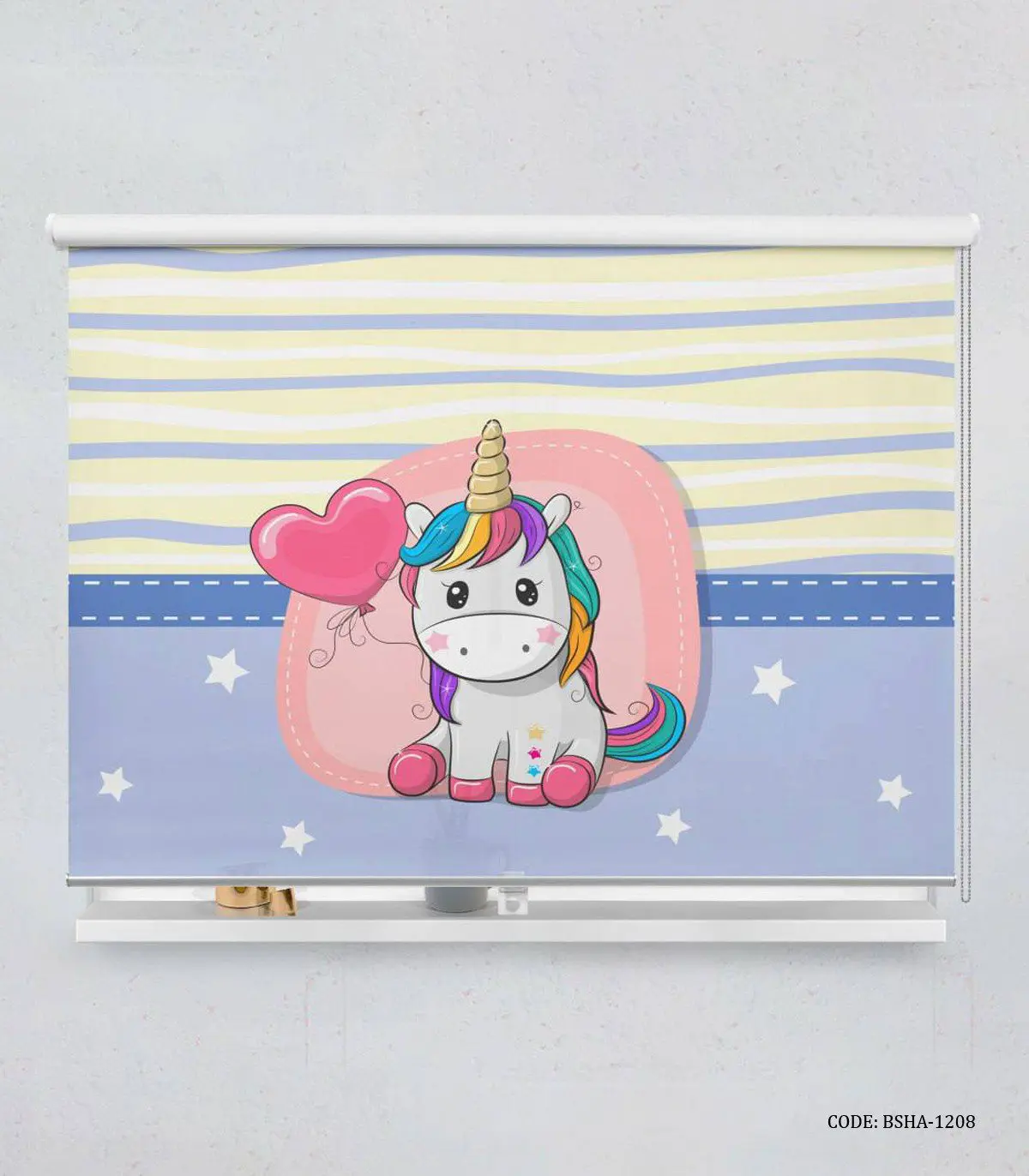 پرده شید اتاق دخترانه طرح اسب تک شاخ مدل Purple Unicorn