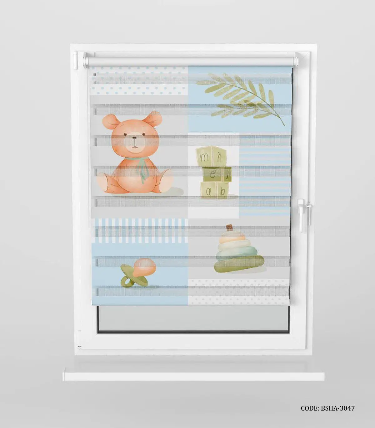 پرده زبرا اتاق کودک پسرانه طرح عروسک خرس مدل Toys