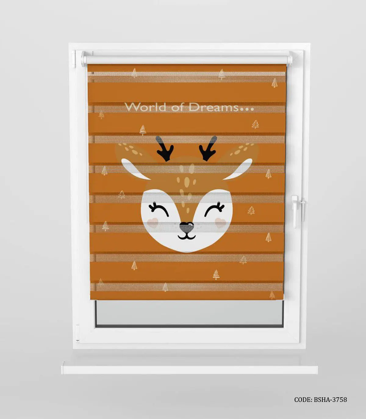 پرده زبرا اتاق کودک دخترانه و پسرانه طرح گوزن مدل WinterWorld Of Dreams