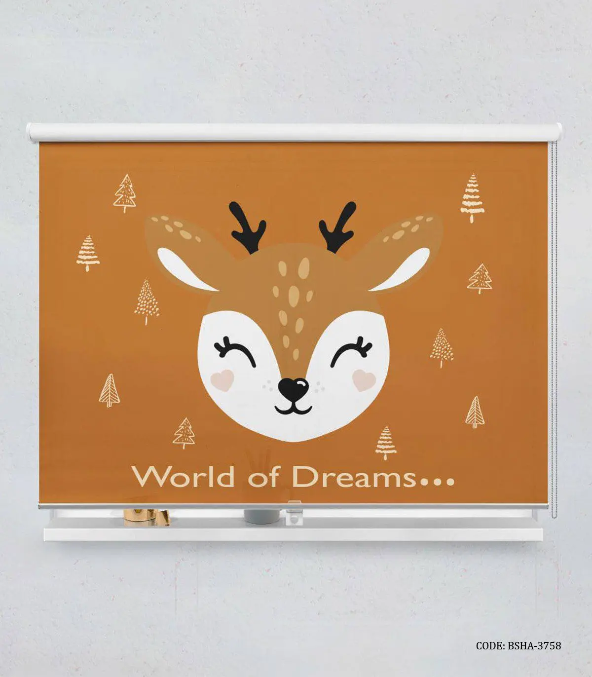 پرده شید اتاق دخترانه و پسرانه طرح گوزن مدل WinterWorld Of Dreams