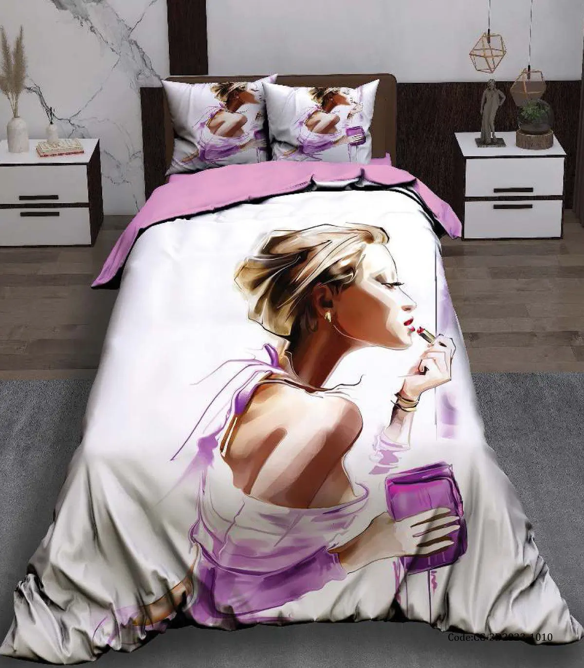 سرویس روتختی سه بعدی دخترانه طرح Lady