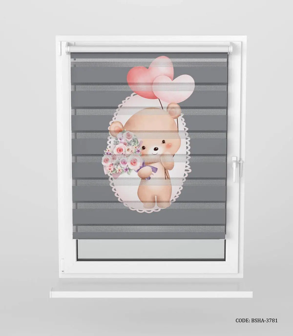 پرده زبرا اتاق کودک دخترانه طرح خرس مدل My Sweaty Bear