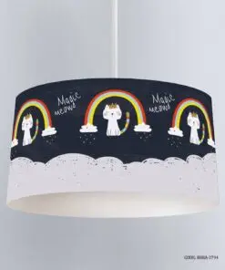 لوستر اتاق پسرانه طرح دخترانه طرح گربه و رنگین کمان مدل Magic Meow