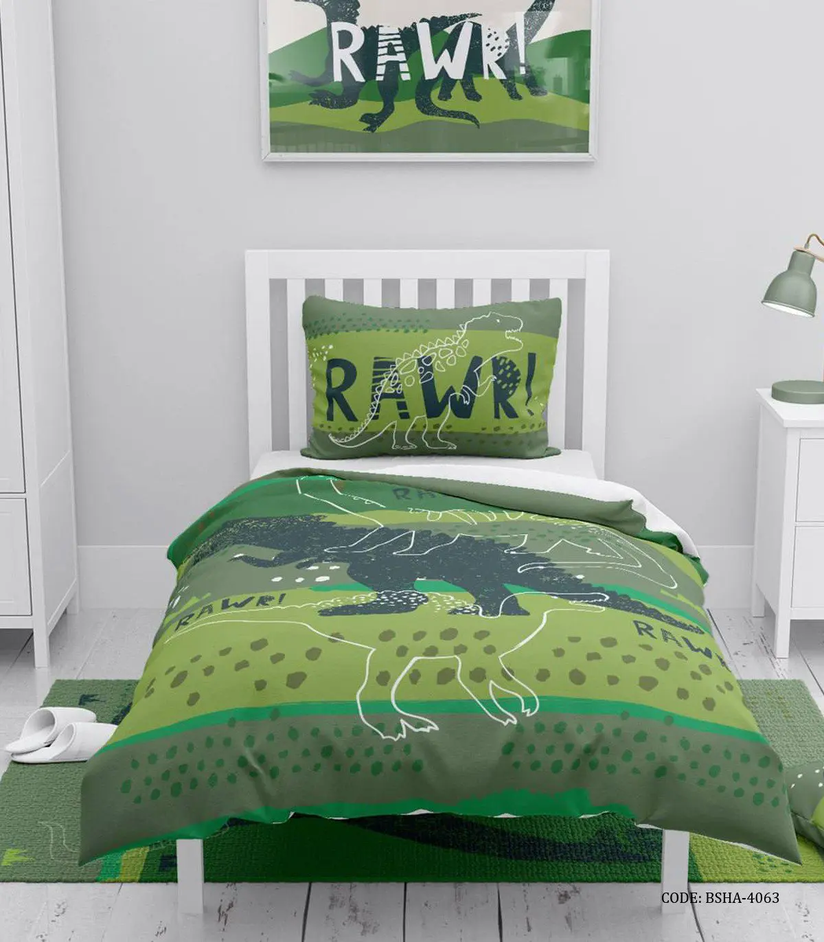 روتختی کودک پسرانه 4 تکه طرح دایناسور مدل Rawr