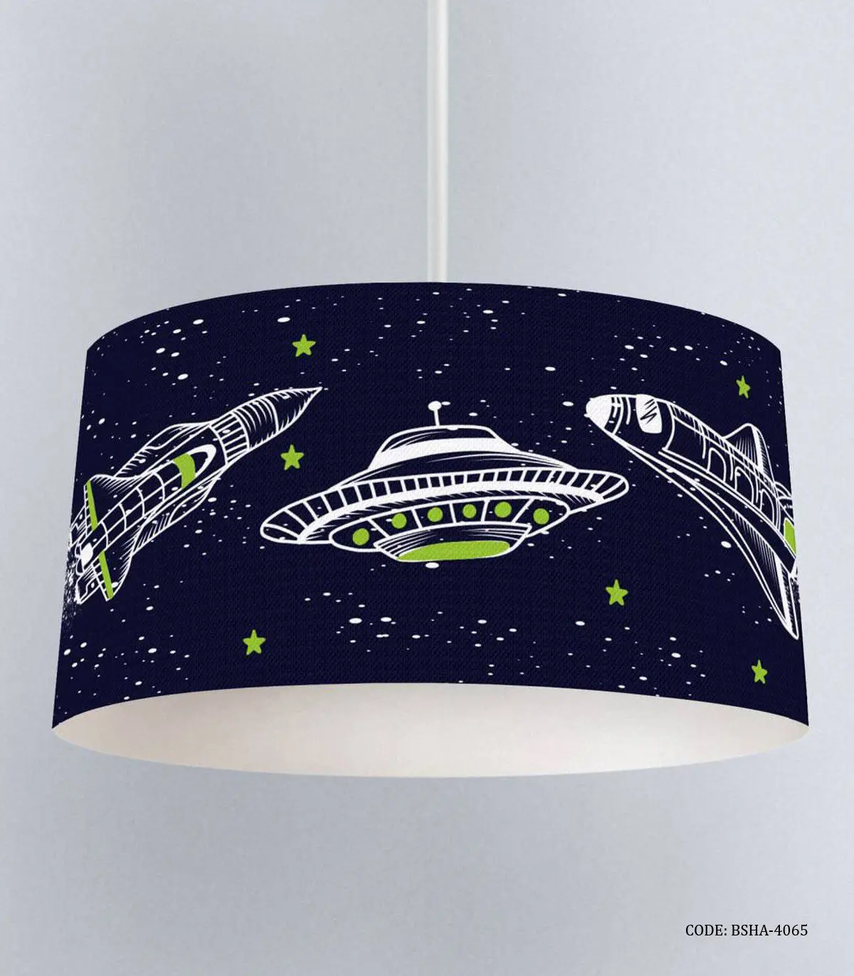 لوستر اتاق پسرانه طرح بشقاب پرنده و فضا پیما مدل Explore the Space