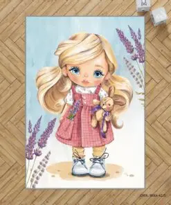 فرش اتاق دخترانه طرح دختر مدل Cute Girl