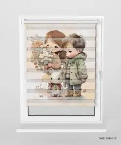 پرده زبرا اتاق کودک طرح دختر و پسر مدل Lovely Kids