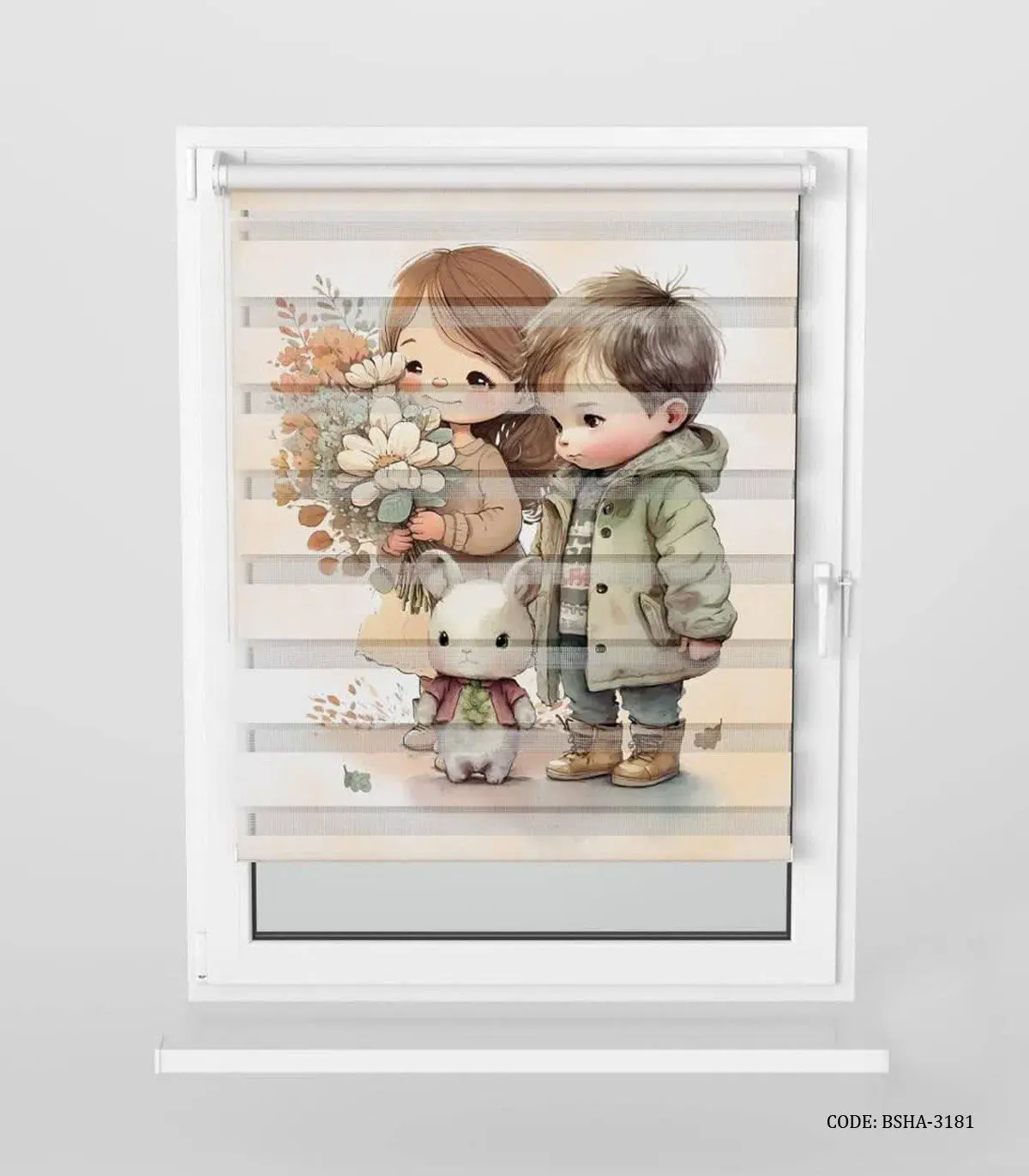 پرده زبرا اتاق کودک طرح دختر و پسر مدل Lovely Kids