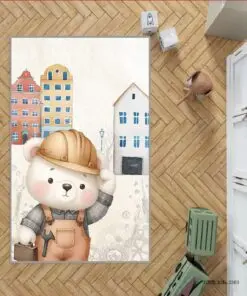 فرش اتاق پسرانه طرح خرس پاندا و کوالا مدل Repairman