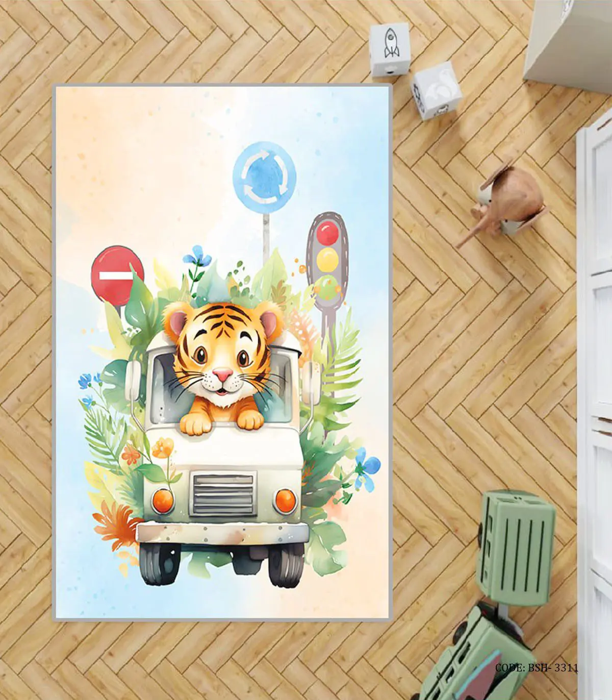 فرش اتاق پسرانه طرح پلنگ مدلTiger