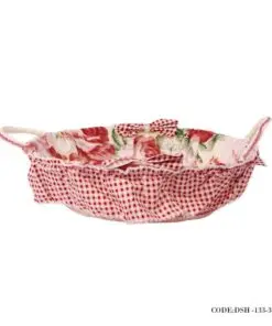 سبد نان عروس گرد دسته دار طرح Rosy