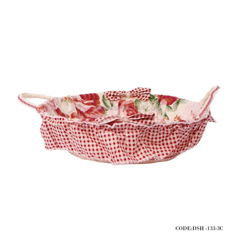 سبد نان عروس گرد دسته دار طرح Rosy