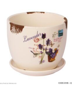 گلدان سرامیکی طرح سنبل مدل لبه طرح دار