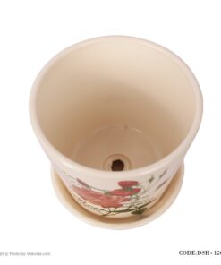 گلدان سرامیک طرح گل سرخ