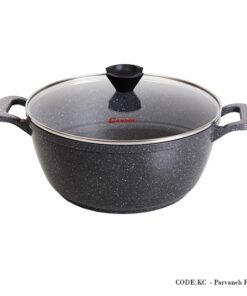 قابلمه گرانیتی 2 نفره سایز 16 مدل پروانه دورو خاکستری
