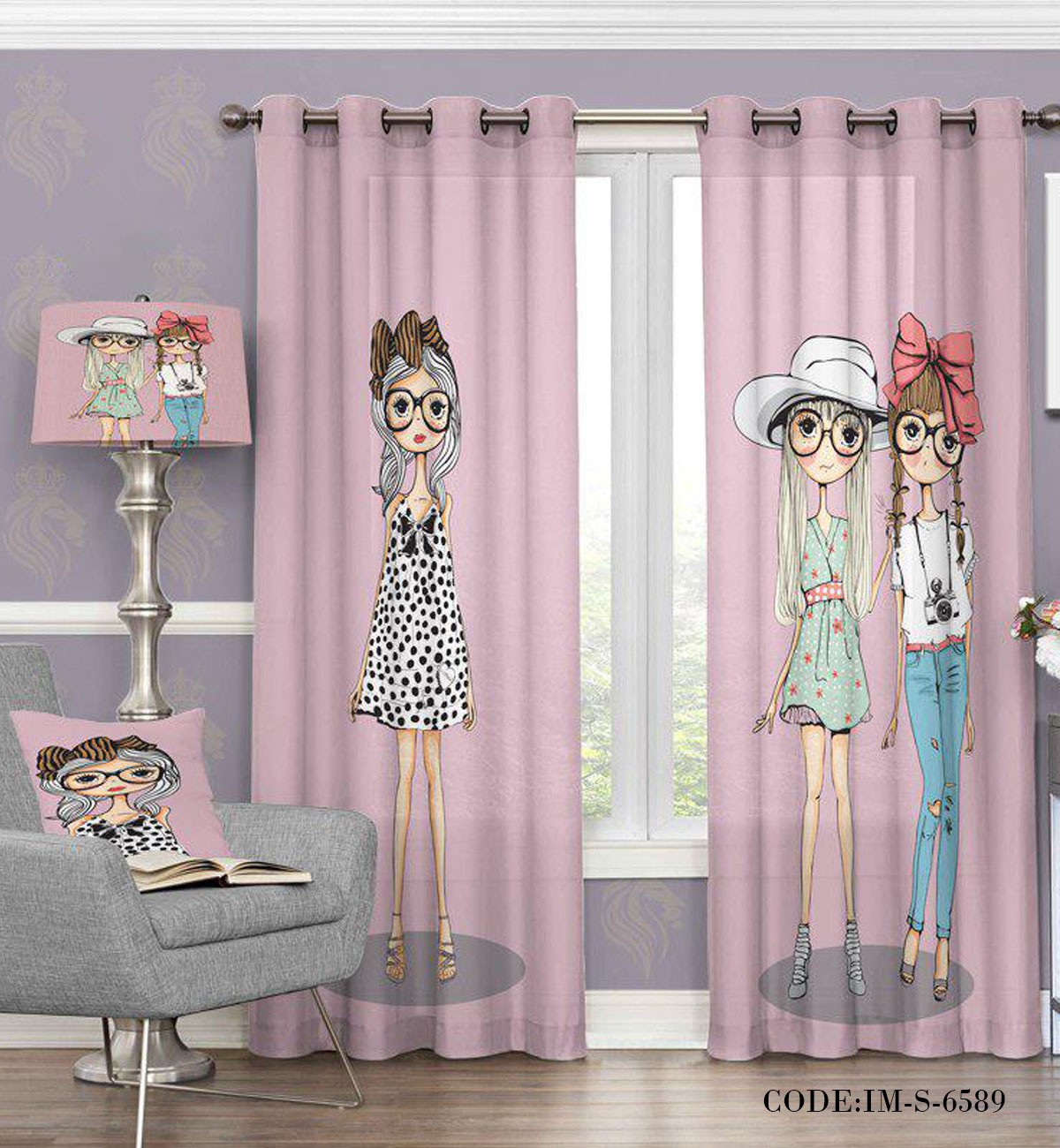 پرده پانچی girls مدل 6589
