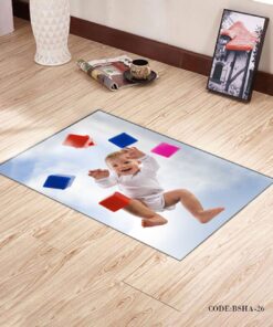 فرش اتاق نوزاد پسرانه طرح کودک مدل Baby