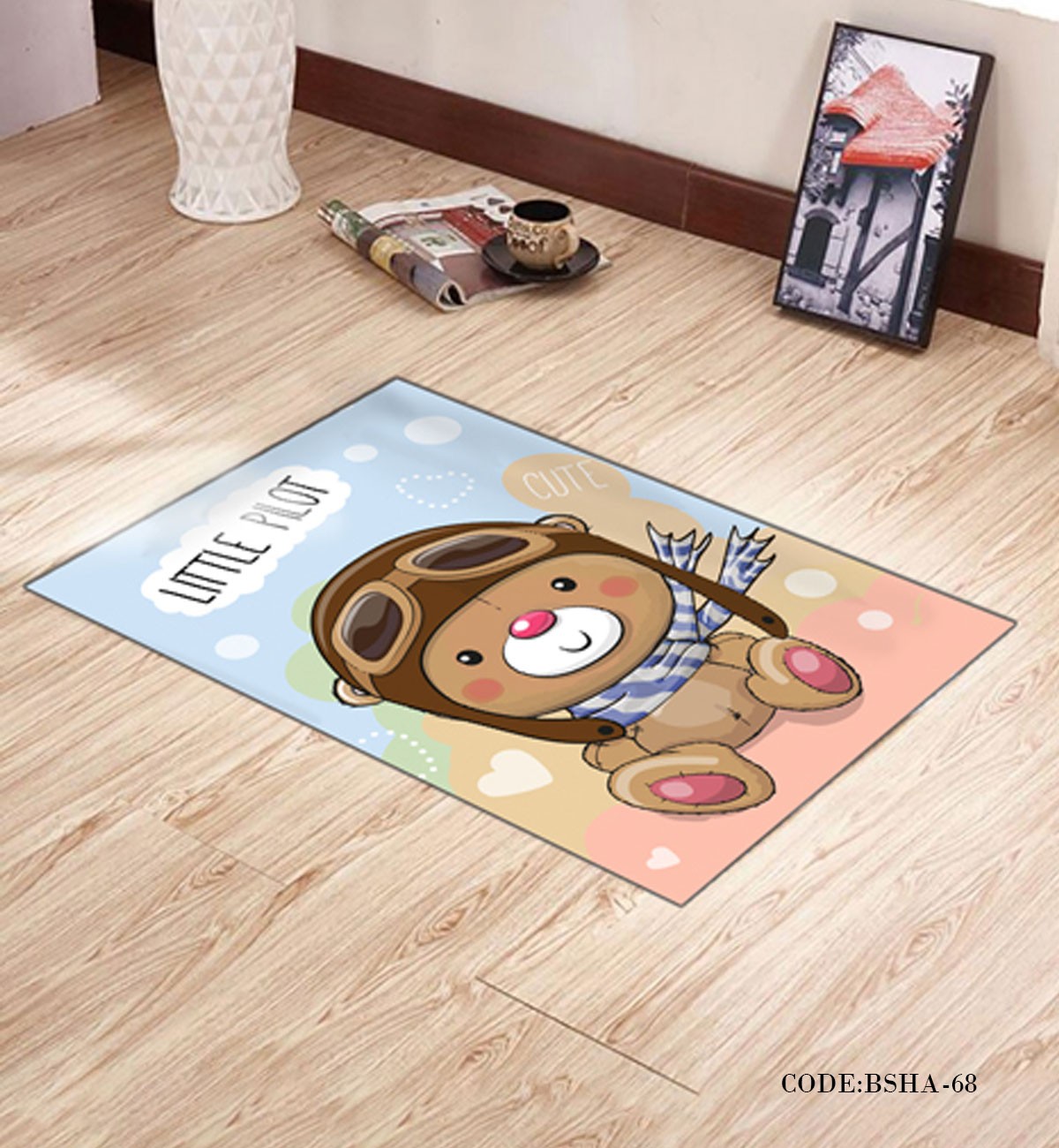فرش و پادری اتاق کودک طرح LITTLE BEAR مدل 68