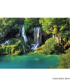 پوستر طبیعت کاغذی طرح آبشار