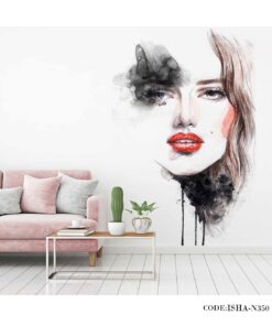 پوستر کاغذی دیواری آرایشگاه مدل نقاشی
