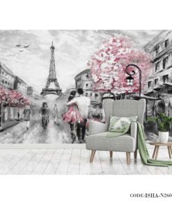 پوستر دیواری کاغذی مدل LOVE IN PARIS