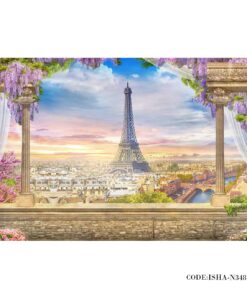 پوستر دیواری کاغذی اتاق خواب مدل برج ایفل