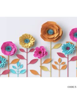 پوستر سه بعدی دیواری پارچه ای طرح گل رنگی
