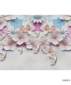 پوستر دیواری 3D پارچه ای طرح گل درشت