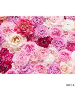 پوستر دیواری سه بعدی پارچه ای طرح گل صورتی