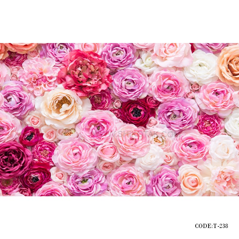 پوستر دیواری سه بعدی پارچه ای طرح گل صورتی